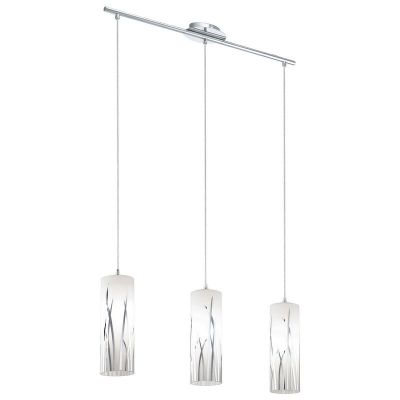 Szklana design lampa wisząca chromowana, Ilyas