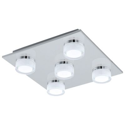 Plastikowa nowoczesna lampa sufitowa chromowana, Busra, 7W, 3000K LED, IP44