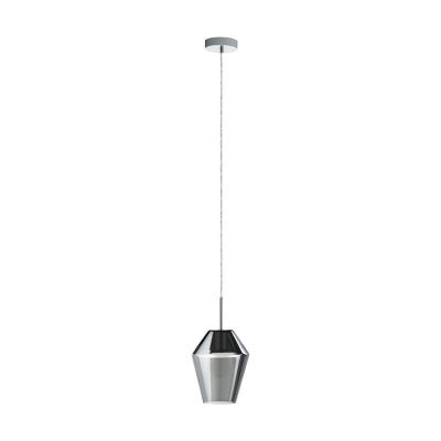 Szklana nowoczesna lampa wisząca szara, Carl