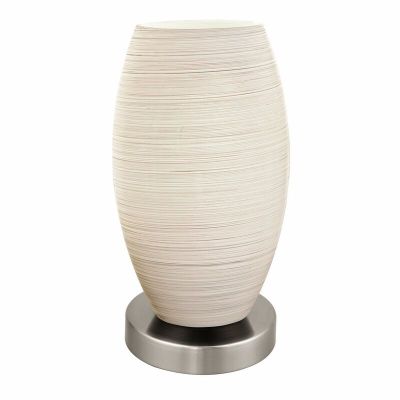 Stalowa design lampa stołowa niklowa, Angelino, z przełącznik