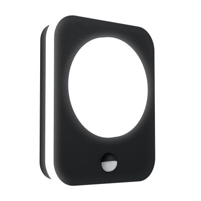 Aluminiowy nowoczesny kinkiet zewnętrzny z czujnikiem ruchu czarny, Luut, 9W, 3000K LED, IP44