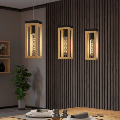 Drewniana lampa wisząca brązowa, Jasmina