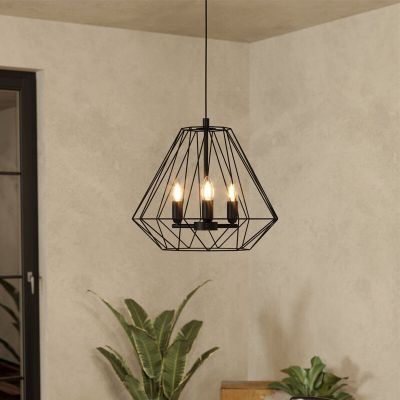 Aluminiowa industrialna lampa wisząca czarna, Kwok