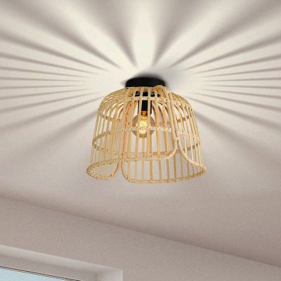 Rattanowa lampa sufitowa brązowa, Sicco