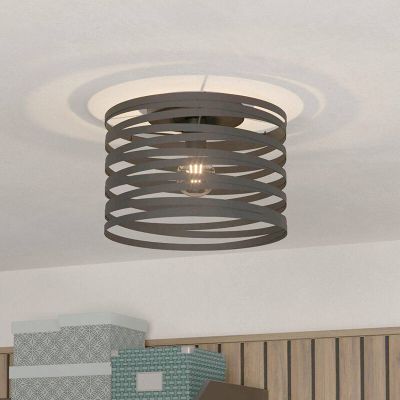 Aluminiowa industrialna lampa sufitowa czarna, Tein