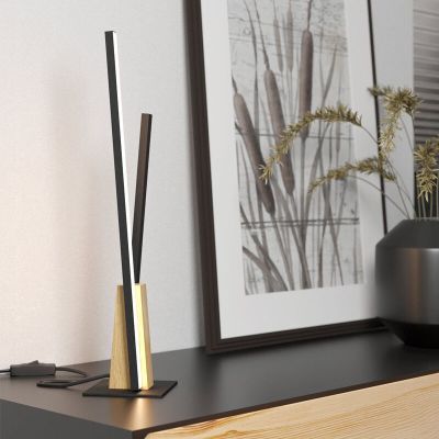 Aluminiowa nowoczesna lampa stołowa czarna, Leintje, 6,8W, 3000K LED, z przełącznik