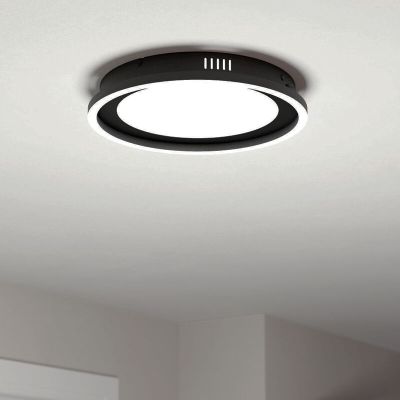 Aluminiowa nowoczesna lampa sufitowa czarna, Thijn, 11,5W, regulowana ciepła do zimnej bieli LED, ściemniana w 3 krokach