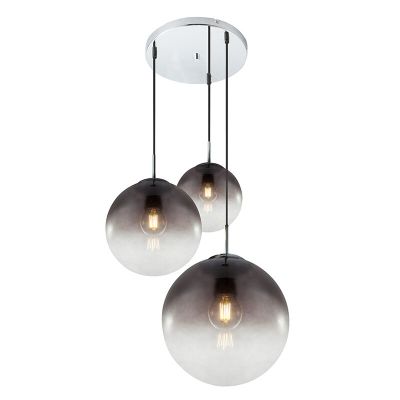 Szklana design lampa wisząca chromowana, Novia