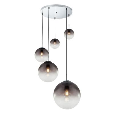 Szklana design lampa wisząca chromowana, Novia