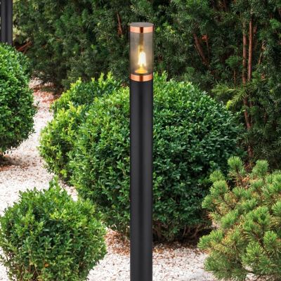 Stal Nierdzewna nowoczesna lampa zewnętrzna czarna, Ishara, IP44