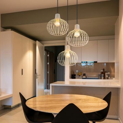 Metalowa industrialna lampa wisząca kremowy, Manpreet