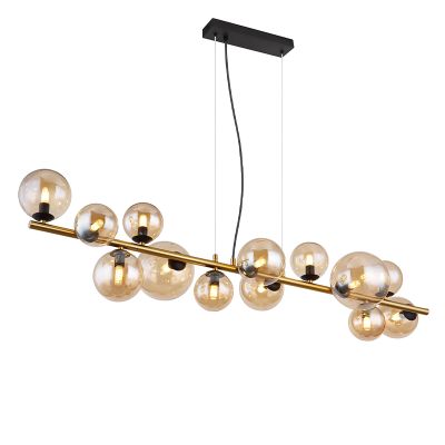 Szklana design lampa wisząca bursztynowa, Melinda