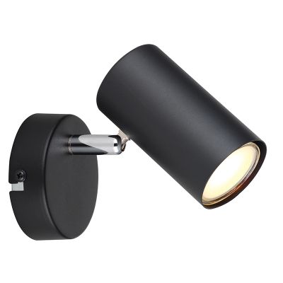 Metalowy nowoczesny reflektor ścienny czarny, Rainer