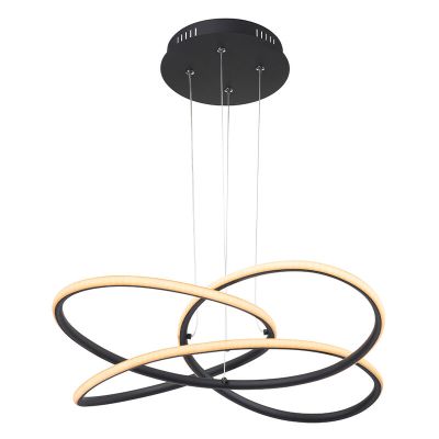 Plastikowa nowoczesna lampa wisząca czarna, Polina, 30W, 3000K LED