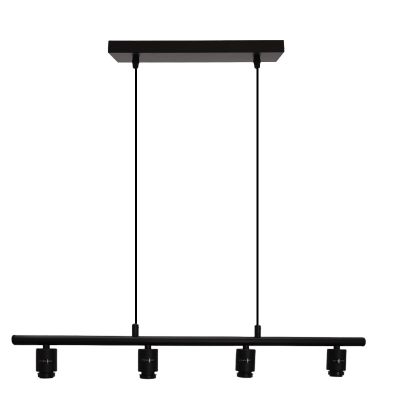 Aluminiowa lampa wisząca bez abażur czarna, Rika