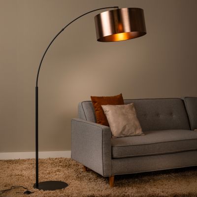 Rdzawa lampa stojąca łukowa nowoczesna, Rankos, z przełącznik