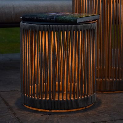 Ciemnoszara lampa stojąca akumulatorowa nowoczesna, Pingi, 3W, 3000K LED, IP44, ściemniana w 3 krokach