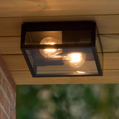 Czarny plafon sufitowy nowoczesny, Dukan, IP65