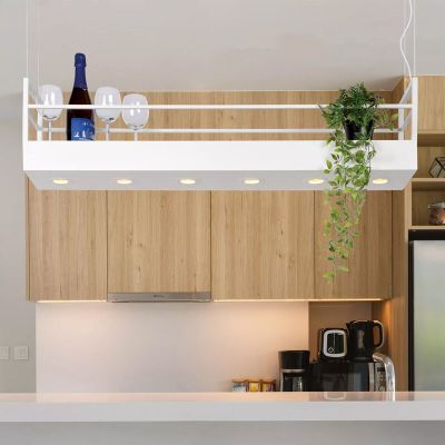 Biała lampa wisząca rustykalna, Miravelle