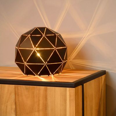 Czarna lampa stołowa nowoczesna, Otona, z przełącznik