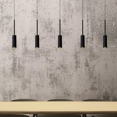 Czarna lampa wisząca nowoczesna, Tubule