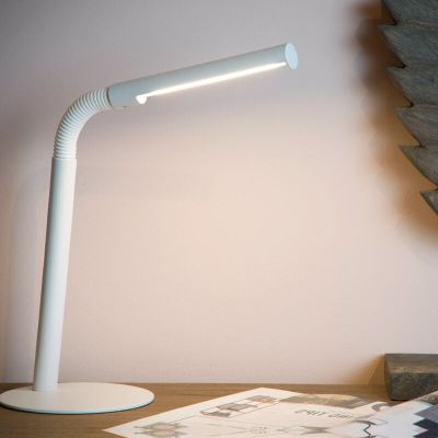 Biała lampa biurkowa nowoczesna, Gilly, 3W, 2700K LED, z przełącznik