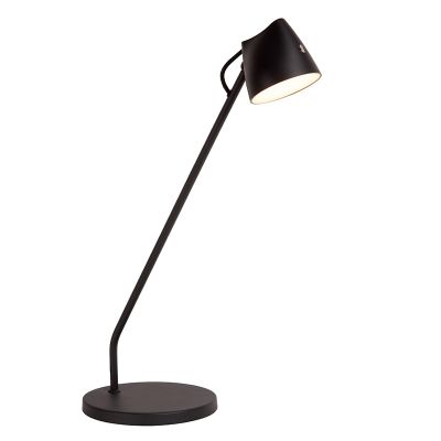 Czarna lampa stołowa rustykalna, Milne, 6W, 2700K LED, z dotykowy ściemniacz