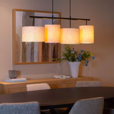 Beżowa lampa wisząca rustykalna, Maya