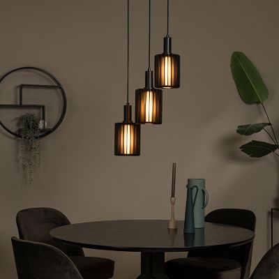 Czarna lampa wisząca nowoczesna, Lambres