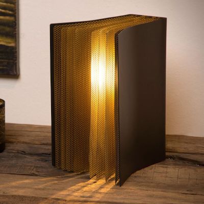 Złota lampa stołowa retro, Extravaganza Livret, z przełącznik