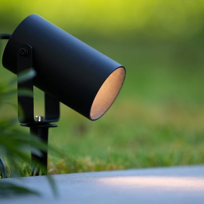 Czarna lampa dogruntowa nowoczesna, Taylor, IP44