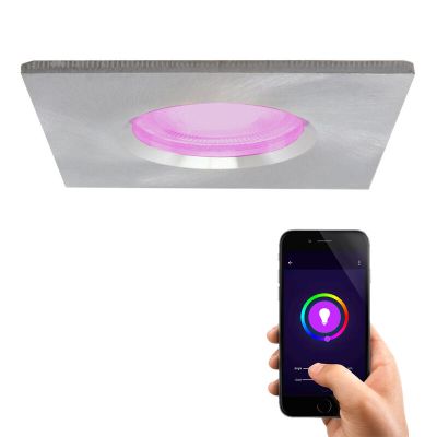Nowoczesna inteligentna oprawa wpuszczana w sufit chromowana, Jule, IP65, 4,5W, RGBW