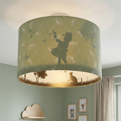 Tkanina lampa sufitowa dla dzieci zielona, Butterfly