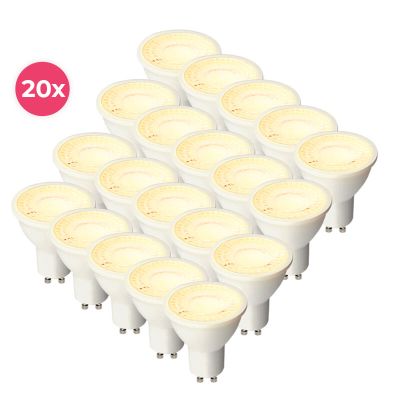 20 szt. Ściemnialna biała lampa LED GU10 Antonie, 5W, ciepła biel