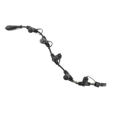 Czarny kabel dystrybucyjny 0,5 m, z 5 wyjściami