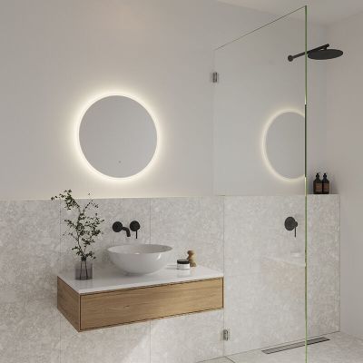 Szary lustro z oświetleniem nowoczesny, Dovina, 20W, 4000K LED, IP44, z przełącznik