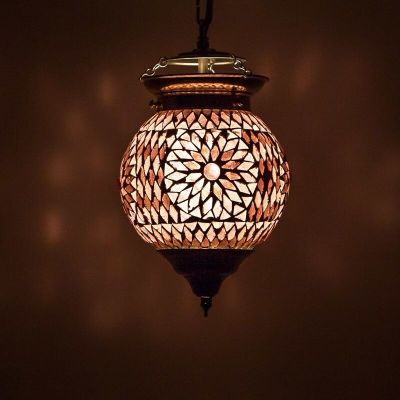 Mozaikowa orientalna lampa wisząca fioletowa, Nisrin