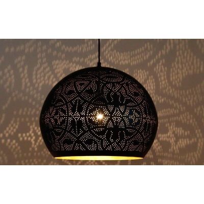 Filigranowa orientalna lampa wisząca czarna, Kenza