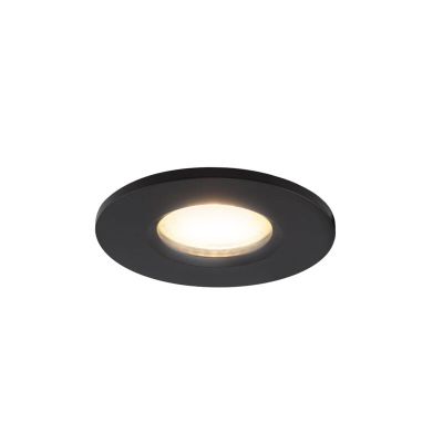 Czarna mini oprawa podtynkowa aluminiowa, Philomena, 1,5W, 2700K LED, IP44