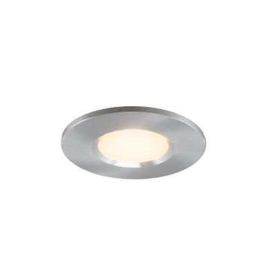 Srebrna mini oprawa podtynkowa aluminiowa, Philomena, 1,5W, 2700K LED, IP44