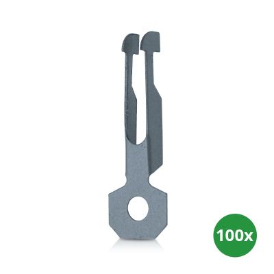 Zacisk sprężynowy do grodzic z oczkiem do wieszania linii świetlnych (100 szt.)
