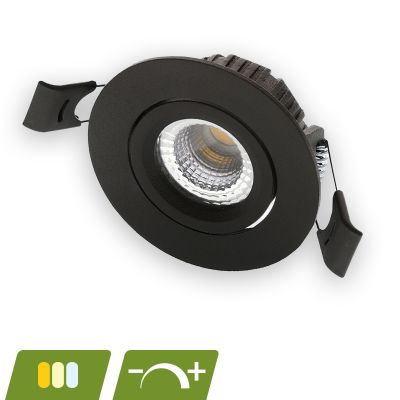 Czarna mini oprawa podtynkowa aluminiowa, Phyllis, 5W, white switch LED, IP65