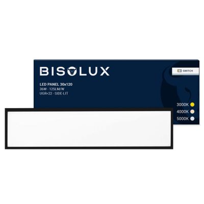 Czarny panel LED 30x120 - 125 lm/W - UGR<22 - biały regulowany - podświetleny bocznie