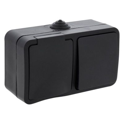 Gniazdo kombinowane Q-Link i przełącznik, przełącznik bryzgoszczelny Uziemienie ochronne