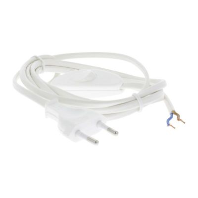 Kabel połączeniowy Q-Link maks. 1200 W 2 x 0,75 mm. 1,8 m biały z przełącznikiem
