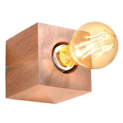 Drewniany reflektor ścienny brązowy, Anniko