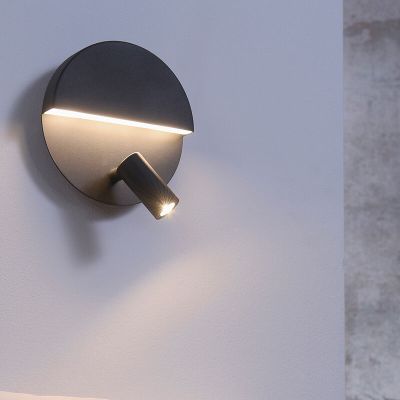 Czarny kinkiet design, Solo, 6W, 3000K LED, z przełącznik