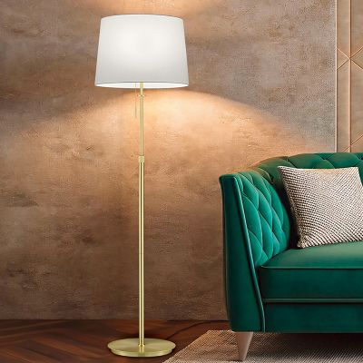 Mosiądz lampa stojąca klasyczna, Niva, z przełącznik pociągowy