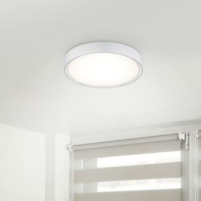 Biała lampa łazienkowa sufitowa plastikowa, Evelina, 18W, 3000K LED, IP44