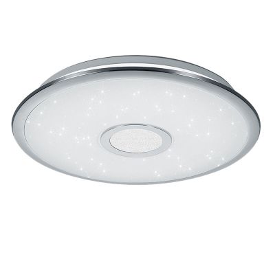 Chromowany plafon sufitowy plastikowy, Yailee, 30W, regulowana ciepła do zimnej bieli LED, z pilot